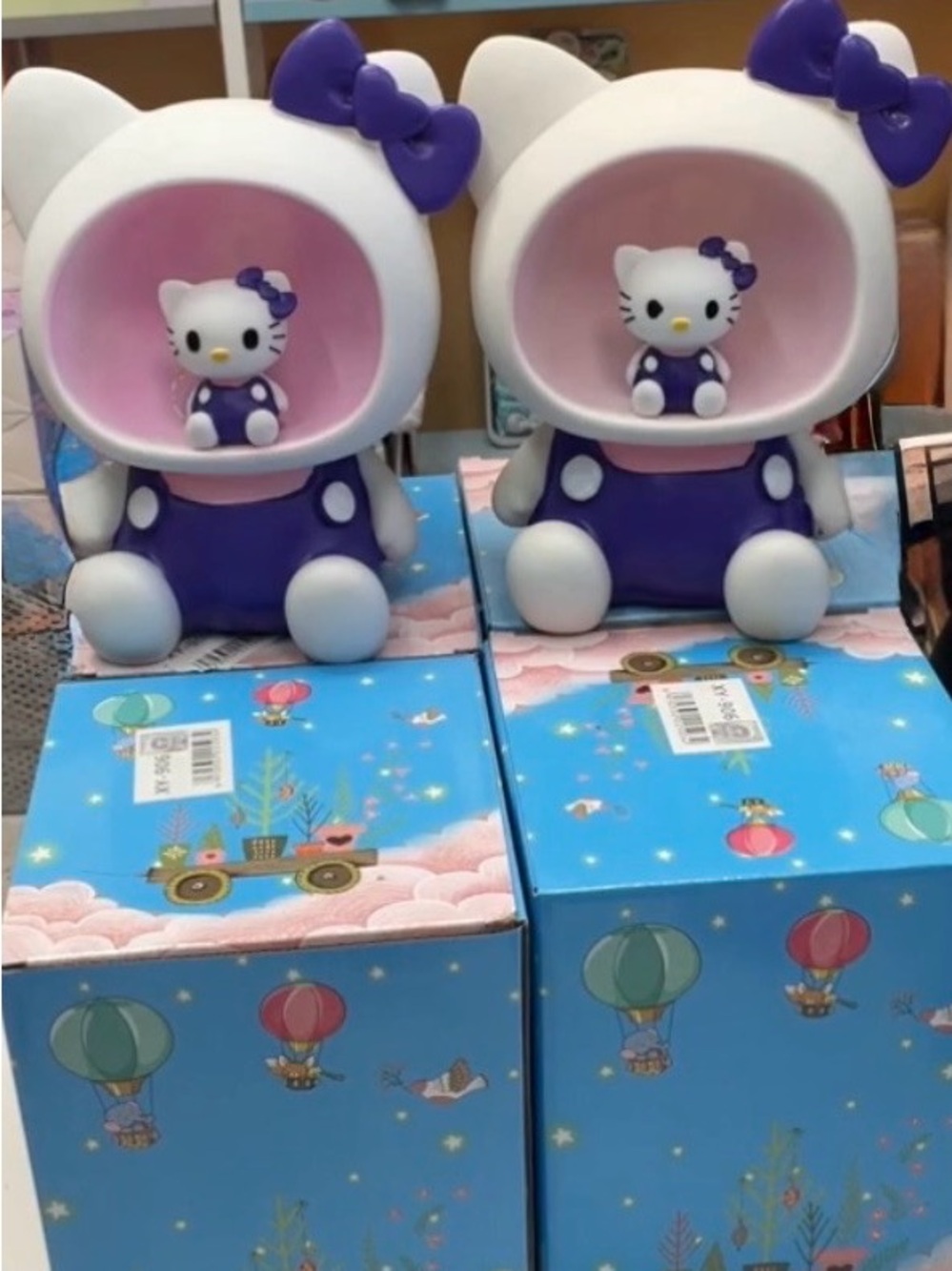 Purple Kitty Figurine piggy bank